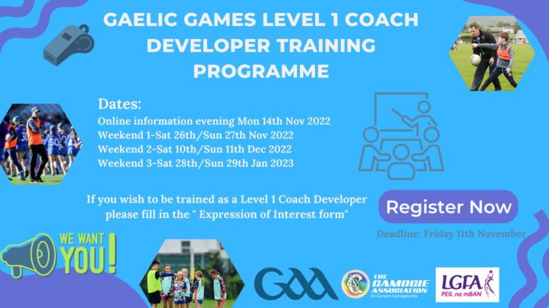 Gaelic games family joins forces to train new Coach Developers